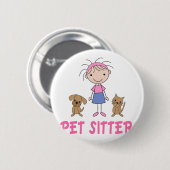 Cute Dog Occupation Pet Sitter Ronde Button 5,7 Cm (Voorkant /achterkant)