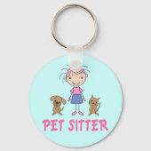 Cute Dog Occupation Pet Sitter Sleutelhanger (Voorkant)
