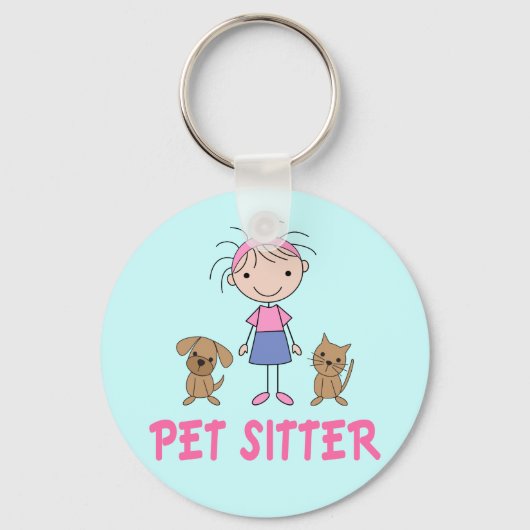 Cute Dog Occupation Pet Sitter Sleutelhanger (Voorkant)