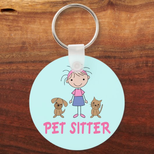 Cute Dog Occupation Pet Sitter Sleutelhanger (Voorkant)