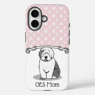 Cute Dog OES mama Old English Sheepdog Ma (Grey 1) iPhone 16 Hoesje