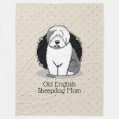 Cute Dog OES mama Old English Sheepdog Ma (Grey 1) Fleece Deken (Voorkant)