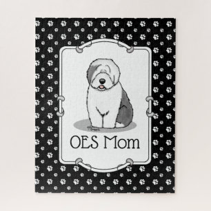 Cute Dog OES mama Old English Sheepdog Ma (Grey 1) Legpuzzel