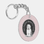 Cute Dog OES mama Old English Sheepdog Ma (Grey 1) Sleutelhanger (Voorkant Links)