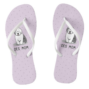 Cute Dog OES mama Old English Sheepdog Ma (Grey 1) Teenslippers
