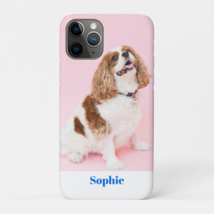 Cute Dog of Uw Foto, Blauwe Naam Case-Mate iPhone Case