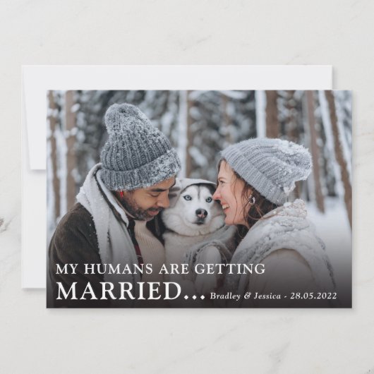 Cute 'Dog Oowner' Foto Verloving Wedding Save The Date (Voorkant)