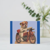 Cute  Dog op Briefkaart motorfiets Valentijn (Staand voorkant)