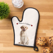 Cute Dog Oven Mitt – Personalized with Text Ovenwant (Top down)