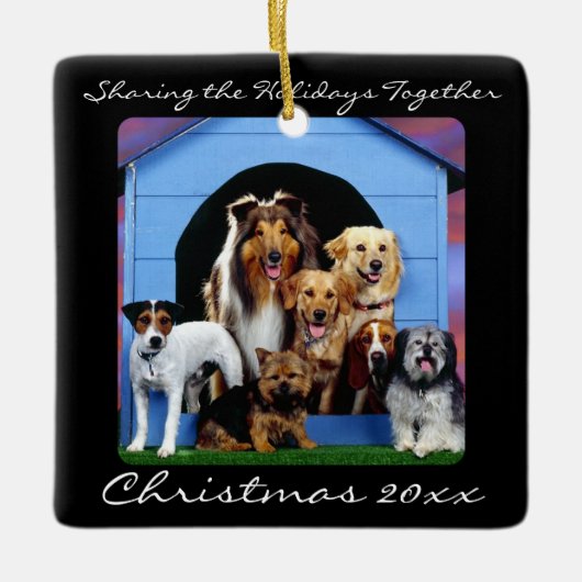 Cute Dog Pack Family Pet - Aangepaste Ornamenten (Voorkant)