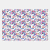 Cute Dog patroon Blue Red Green Inpakpapier Vel (Voorkant 3)