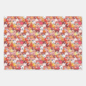 Cute Dog patroon Blue Red Green Inpakpapier Vel (Voorkant)
