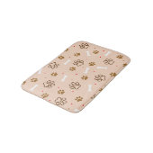 Cute dog patroon met poten botten minuscule poka d badmat (Gekanteld)