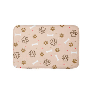 Cute dog patroon met poten botten minuscule poka d badmat