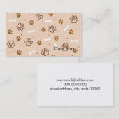 Cute dog patroon met poten botten minuscule poka d visitekaartje (Voorkant / Achterkant)