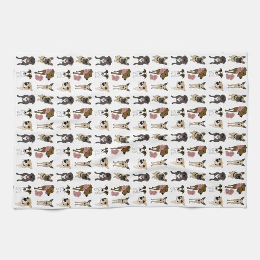 Cute dog patroon theedoek (Horizontaal)