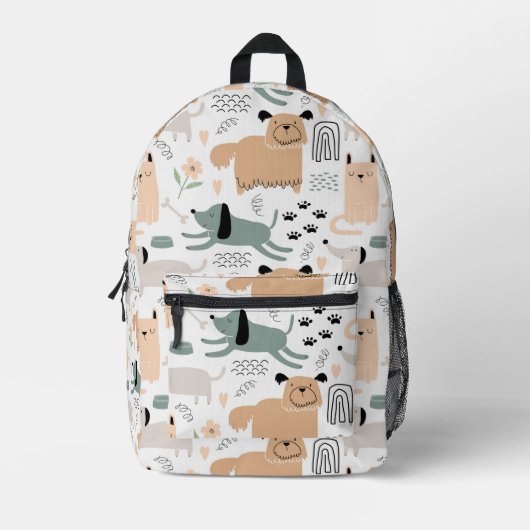 Cute Dog Pattern Bedrukte Rugzak (Voorkant)