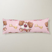 Cute Dog Pattern, Boys Girls & Kinder, Dog Fan Gif Lichaamskussen (Achterkant)
