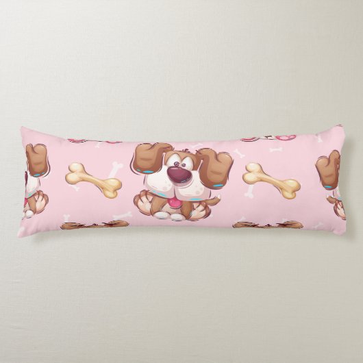 Cute Dog Pattern, Boys Girls & Kinder, Dog Fan Gif Lichaamskussen (Voorkant)