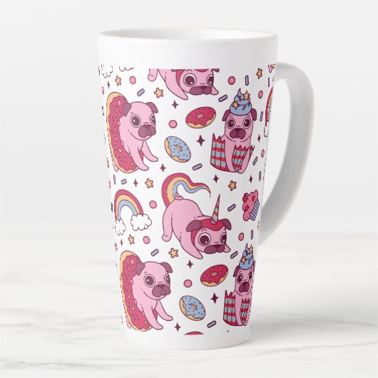 Cute dog pattern for dog lovers latte mok (Rechterhoek)