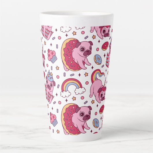 Cute dog pattern for dog lovers latte mok (Voorkant)