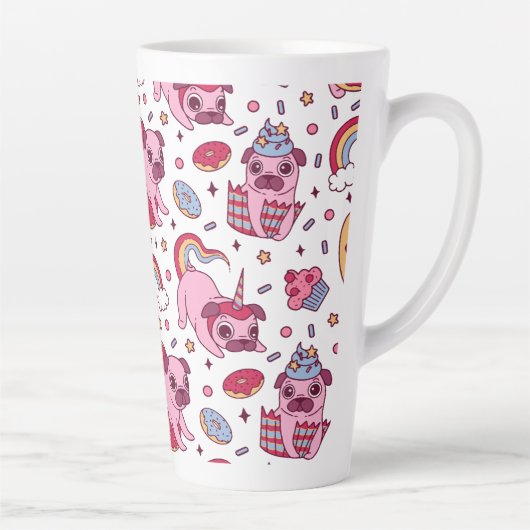 Cute dog pattern for dog lovers latte mok (Rechts)