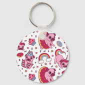 Cute dog pattern for dog lovers sleutelhanger (Voorkant)