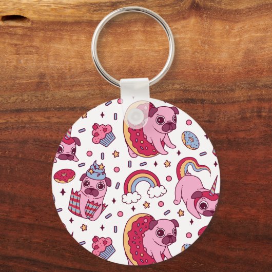 Cute dog pattern for dog lovers sleutelhanger (Achterkant)