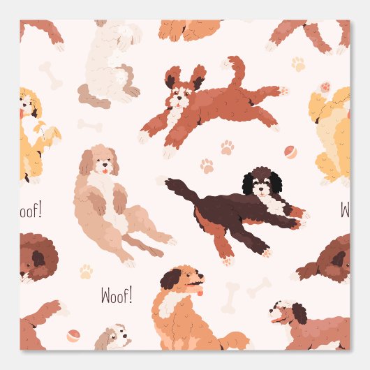 Cute Dog Pattern for Your Kid Room Behang (Voorkant)