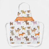 Cute Dog Pattern Groomer Vet Personalized Schort (Voorkant)