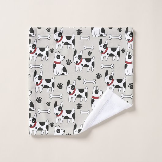 Cute Dog Pattern-handdoekset Bad Handdoek (Wasdoekje)