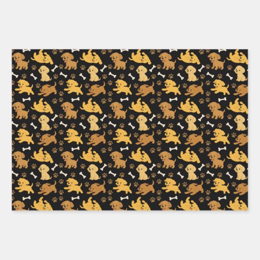 Cute Dog Pattern Inpakpapier Vel (Voorkant 2)