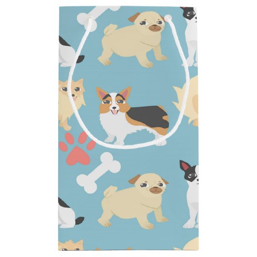 Cute Dog Pattern Klein Cadeauzakje (Achterkant)