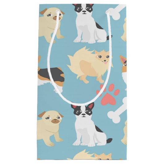 Cute Dog Pattern Klein Cadeauzakje (Voorkant)