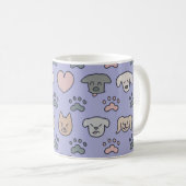 Cute Dog Pattern Koffiemok (Voorkant rechts)