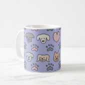 Cute Dog Pattern Koffiemok (Voorkant links)