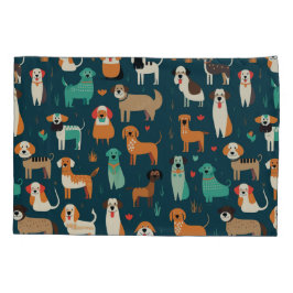 Cute Dog Pattern Kussensloop