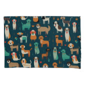 Cute Dog Pattern Kussensloop (Voorkant)