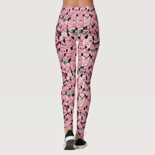 Cute Dog Pattern-Leggings Leggings (Achterkant)