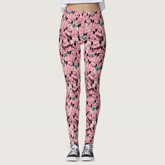 Cute Dog Pattern-Leggings Leggings (Voorkant)