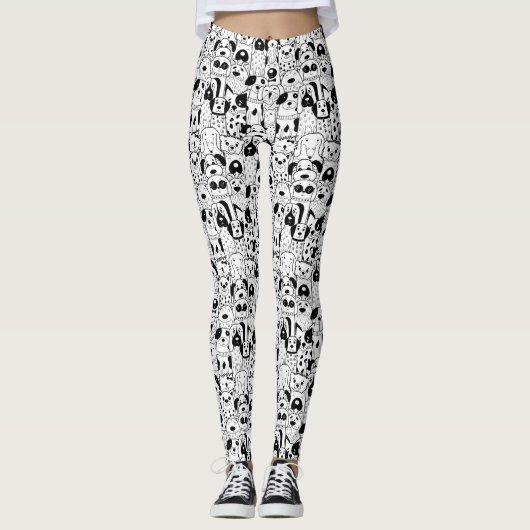 Cute Dog Pattern-Leggings Leggings (Voorkant)