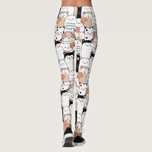 Cute Dog Pattern-Leggings Leggings (Achterkant)