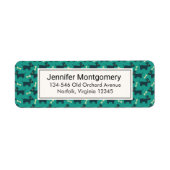 Cute Dog Pattern met Bone on Green Background Etiket (Voorkant)