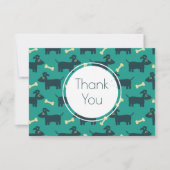 Cute Dog Pattern met diskettestations & Bone Danku Bedankkaart (Voorkant)