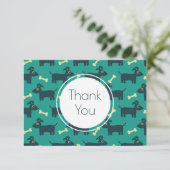 Cute Dog Pattern met diskettestations & Bone Danku Bedankkaart (Staand voorkant)