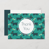 Cute Dog Pattern met diskettestations & Bone Danku Bedankkaart (Voorkant / Achterkant)