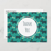 Cute Dog Pattern met diskettestations & Bone Danku Briefkaart (Voorkant / Achterkant)