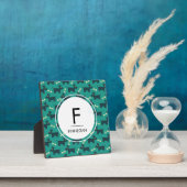 Cute Dog Pattern met diskettestoren en beenmonogra Fotoplaat (Insitu)