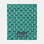 Cute Dog Pattern met diskettestoren en Bone Custom Fleece Deken (Voorkant)