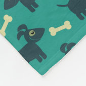 Cute Dog Pattern met diskettestoren en Bone Custom Fleece Deken (Hoek)